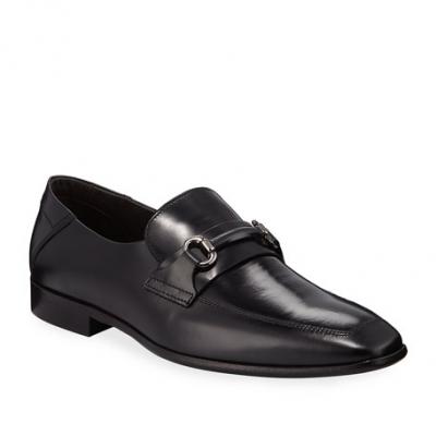 Bruno Magli Mens Leather Bit-Strap Dress Shoes