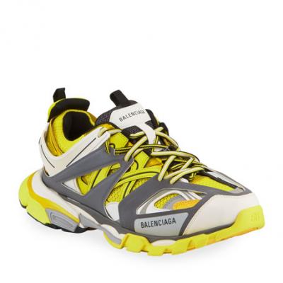 Balenciaga Mens Mixed-Media Leather Track Sneakers