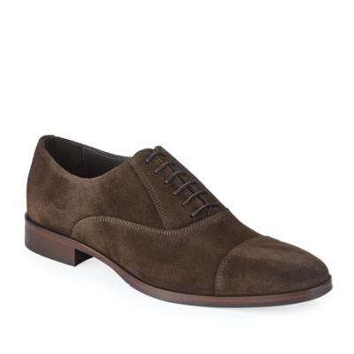 Bruno Magli Mens Caymen Cap-Toe Suede Oxfords