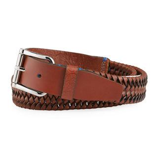 Robert Graham Mens Farina Woven Leather Stretch Belt