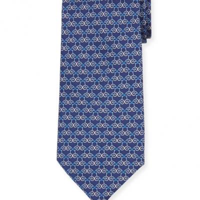 Salvatore Ferragamo Rams-Print Silk Tie