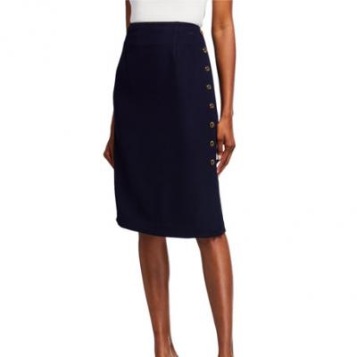 Tahari ASL Button Detail Pencil Skirt