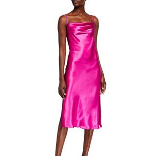 Bebe Satin Slit Side Slip Dress
