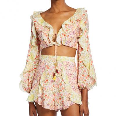 Zimmermann Goldie Splice Frill Crop Top