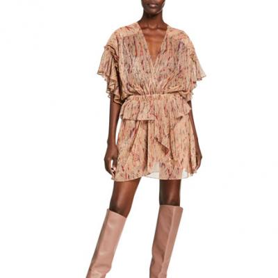 Iro Buoux Metallic Ruffle Dress