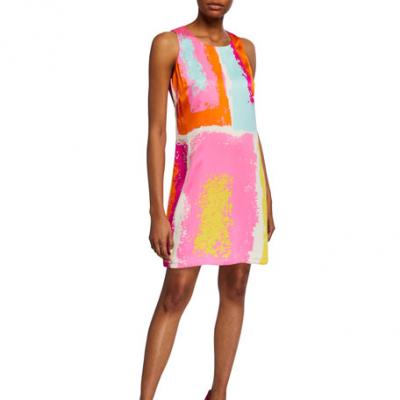 Julie Brown Leah Abstract Pattern Shift Dress