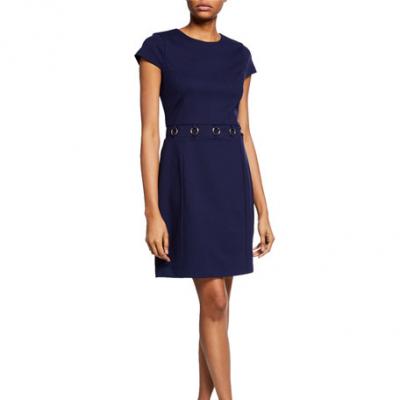 MICHAEL Michael Kors O-Ring Cap-Sleeve A-Line Dress