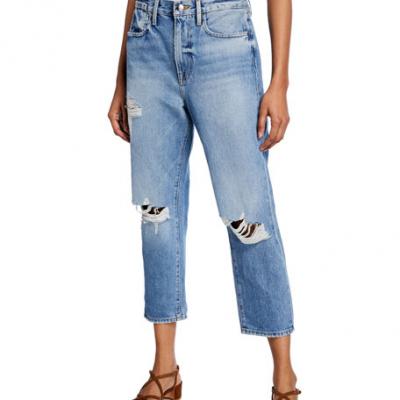 FRAME Le Stevie Cropped Straight-Leg Jeans