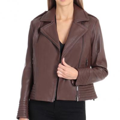 Badgley Mischka Leather Biker Jacket