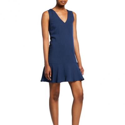 Julie Brown Selma V-Neck Ruffle Shift Dress