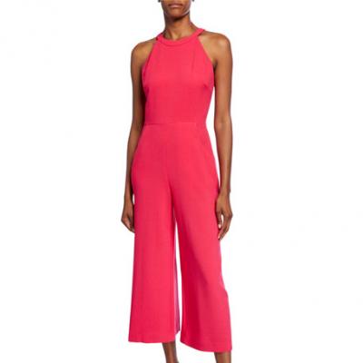 Karl Lagerfeld Paris Spectator Halter-Neck Cropped Jumpsuit