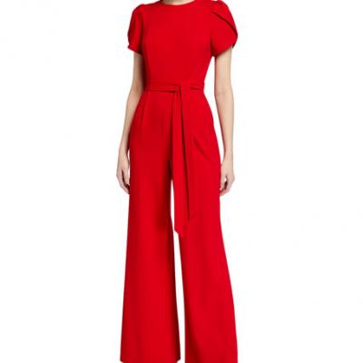 CALVIN KLEIN Tulip-Sleeve Wide-Leg Jumpsuit