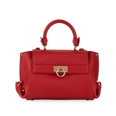 Salvatore Ferragamo Sofia Pebbled Satchel Bag