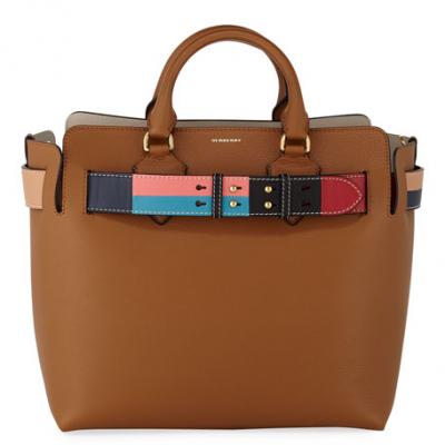 Burberry Marais Medium Belted Leather Tote Bag