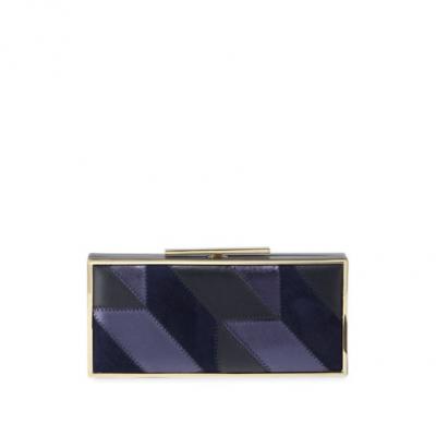 Stuart Weitzman Patchwork Leather Box Clutch Bag