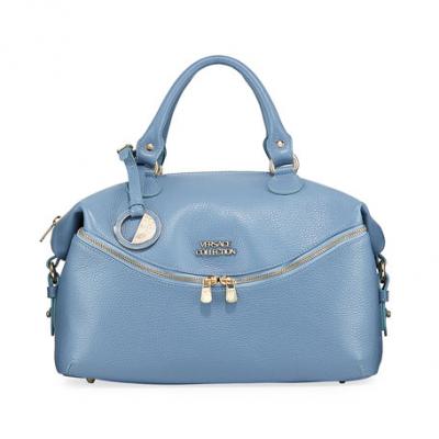 Versace Collection Medium Pebbled Leather Top-Handle Bag