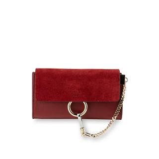 Chloe Faye Suede/Leather Wallet-on-a-Strap