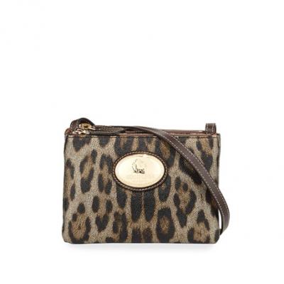 Roberto Cavalli Pochette Leopard-Print Crossbody Bag