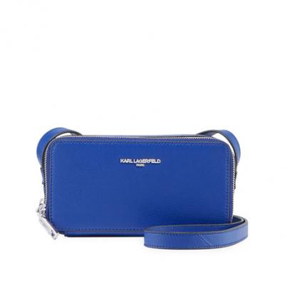 Karl Lagerfeld Paris Willow Double-Zip Leather Crossbody Bag