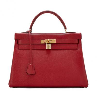 Hermès Vintage Kelly 35 Satchel Bag, Red