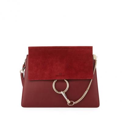 Chloe Faye Medium Leather & Suede Shoulder Bag