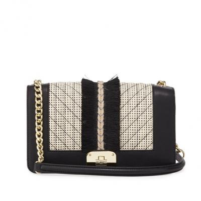 Karl Lagerfeld Paris Lara Fringed Straw Shoulder Bag