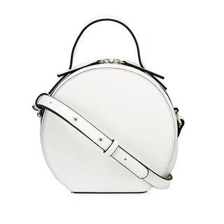 French Connection Fifi Lizard Embossed Mini Hat Box Bag with Crossbody Strap