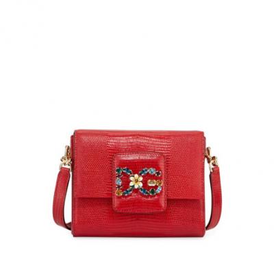 Dolce & Gabbana Millennials Lizard Embellished DG Crossbody Bag