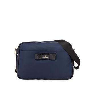 Karl Lagerfeld Paris Penny Patent Bow Nylon Messenger Bag