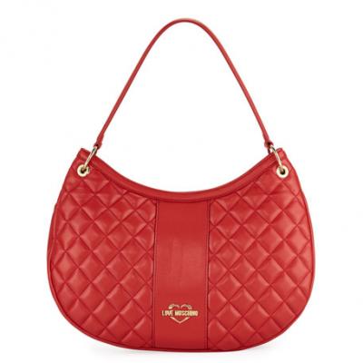 Love Moschino Quilted Faux-Leather Logo Shoulder Bag