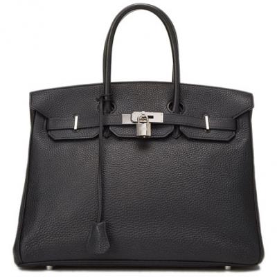 Hermès Birkin 35 Clemence Satchel Bag, Black