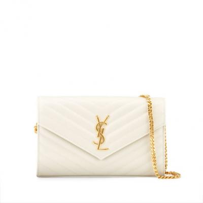 Saint Laurent Monogram YSL Matelasse Wallet-on-a-Chain