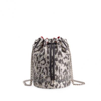 Christian Louboutin Metallic Leopard-Embossed Bucket Bag