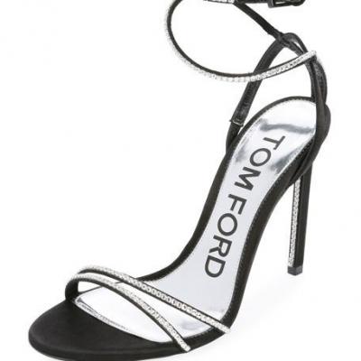 TOM FORD Embellished Satin 105mm Sandals