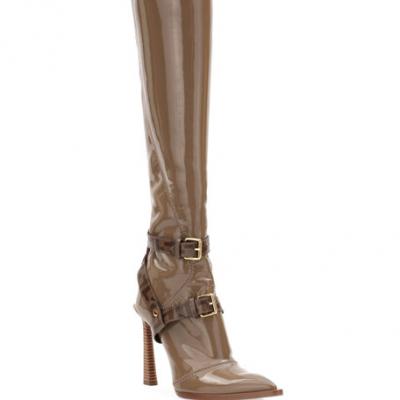 Fendi Neoprene To-The-Knee Boots, Brown