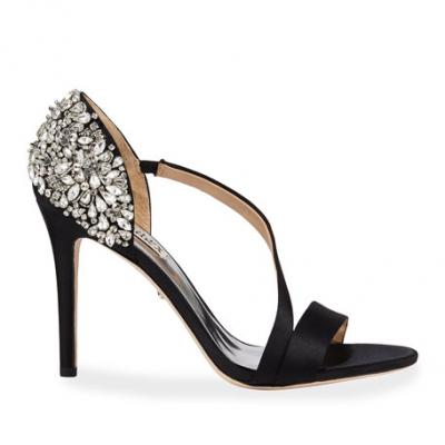 Badgley Mischka Pauline Crystal Satin Cocktail Sandals