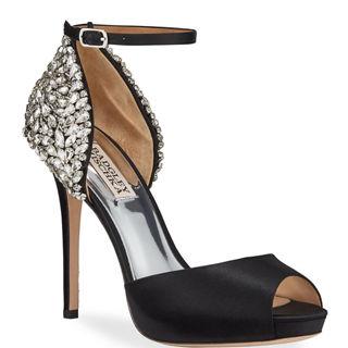 Badgley Mischka Vanity Crystal Embellished Peep-Toe Pumps