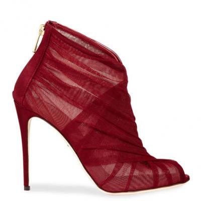 Dolce & Gabbana Tulle & Satin Peep-Toe Pumps