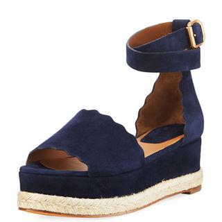 Chloe Scalloped Platform Espadrille Sandal