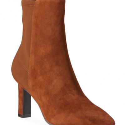 Stuart Weitzman Lauri Suede Pointed-Toe Booties