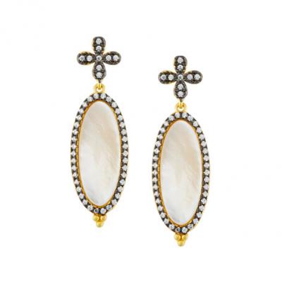 Freida Rothman Oval MOP Drop Earring
