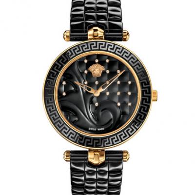 Versace 40mm Vanitas Black Ceramic Watch w/ Diamonds