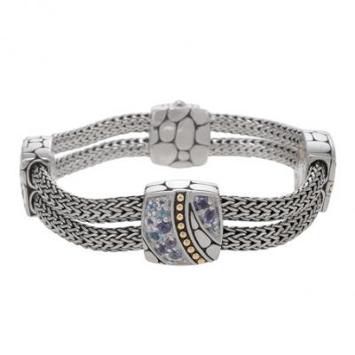 John Hardy Kali Lavafire Mixed-Stone Silver Bracelet