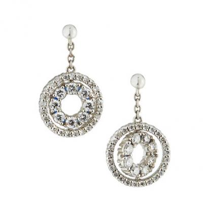 Roberto Coin 18k White Gold Double-Sided Diamond & Sapphire Earrings