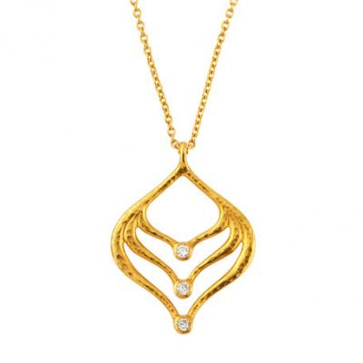Gurhan Delicate Geo Diamond Pendant Necklace