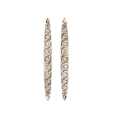 Gurhan 18k White Gold Diamond Whisper Stick Earrings