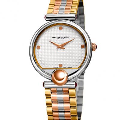 Bruno Magli 34mm Miranda 1022 Bracelet Watch, Rose/Steel