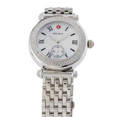 MICHELE 37mm Caber Bracelet Watch w/ Diamonds