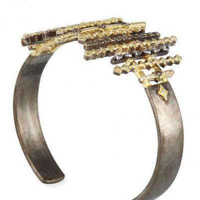 Armenta Old World Sapphire & Diamond Stacked Crivelli Bar Cuff