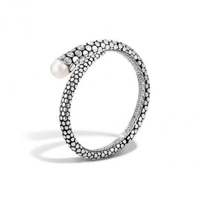 John Hardy Dot Pearl & Diamond Kick Cuff
